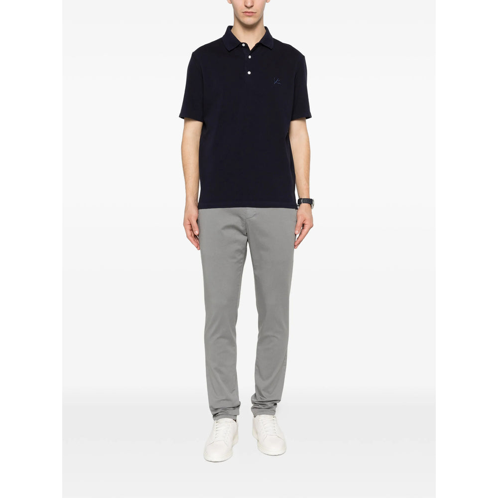 Isaia Blue Polo Shirts Men ISAIA