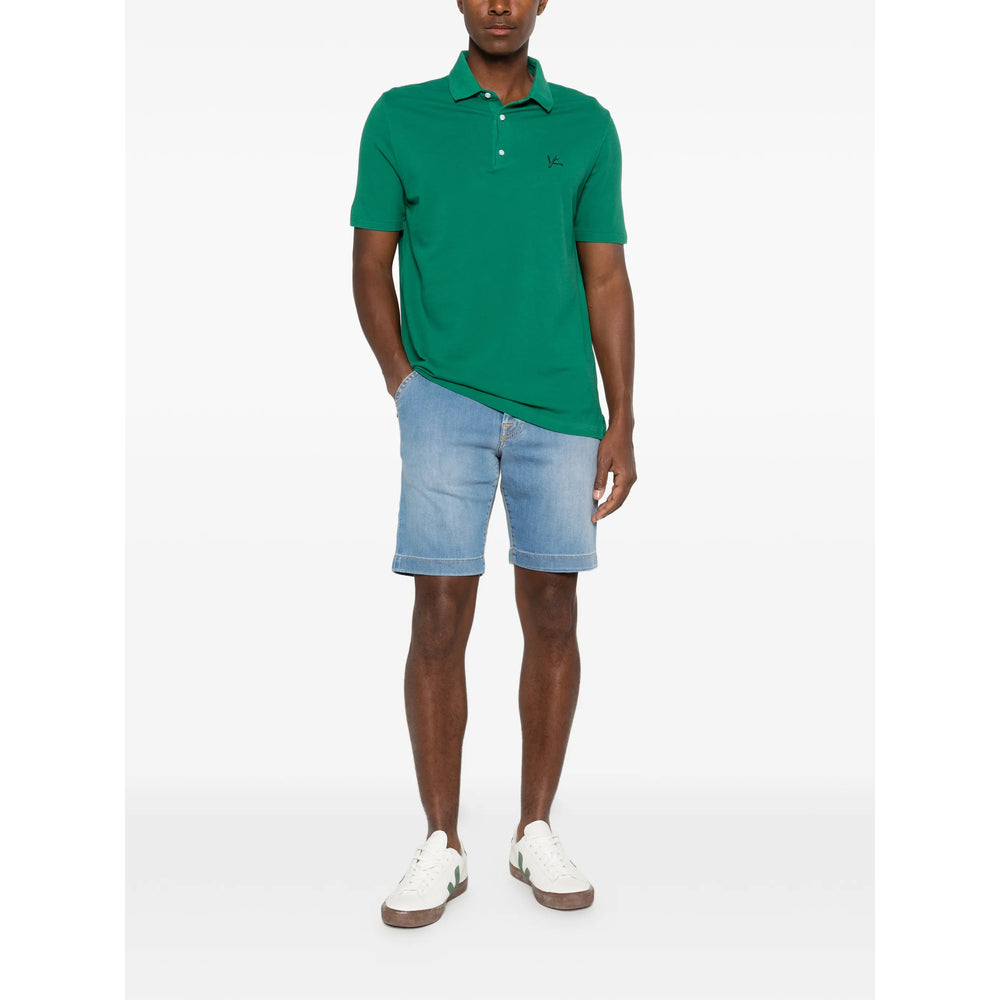 Isaia Green Polo Shirts Men ISAIA