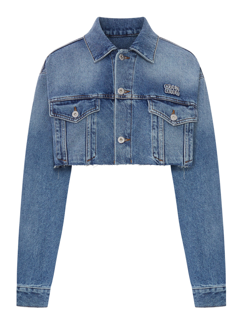 Miu Miu Women Washed Denim Blouson MIU MIU