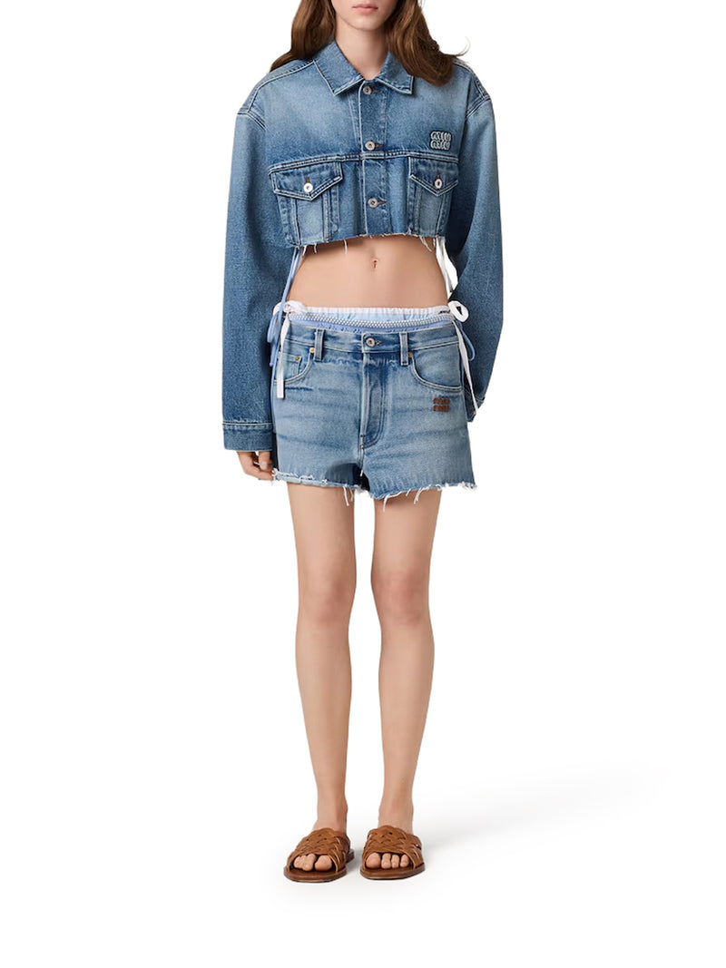 Miu Miu Women Washed Denim Blouson MIU MIU
