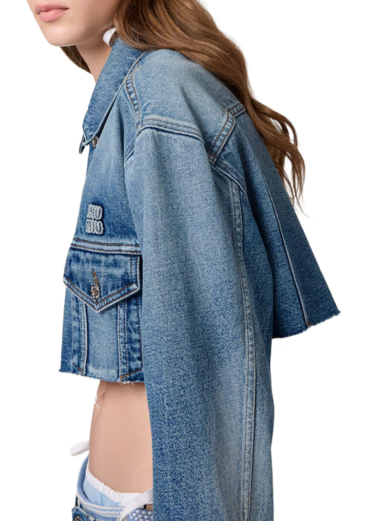 Miu Miu Women Washed Denim Blouson MIU MIU