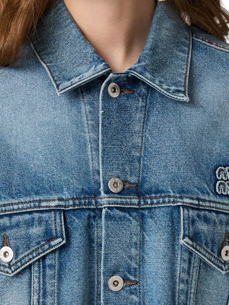 Miu Miu Women Washed Denim Blouson MIU MIU