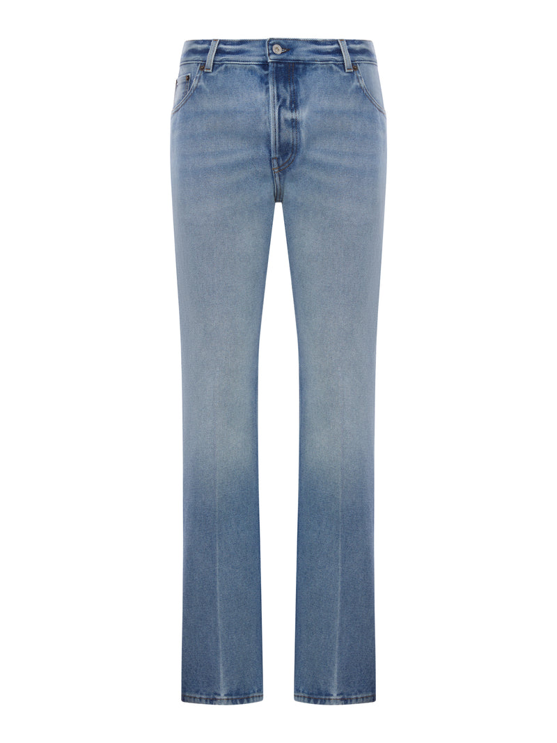 Miu Miu Women Five-Pocket Washed Denim Trousers MIU MIU