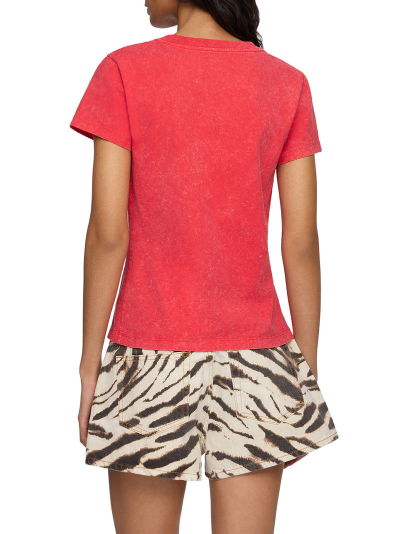 Ganni Women Jersey T-Shirt With Front Logo GANNI
