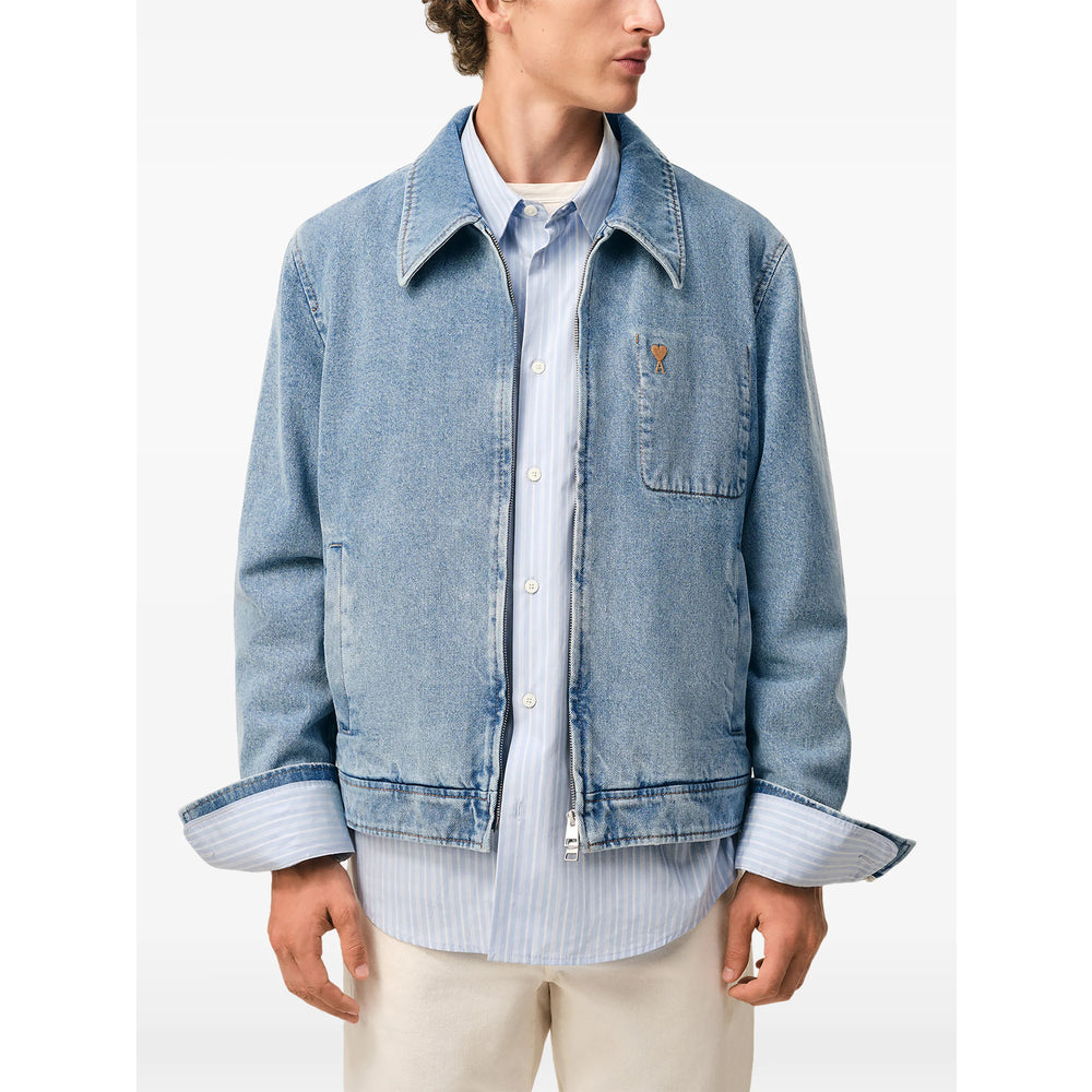 Ami Paris Blue Jackets - Denim Jackets Men