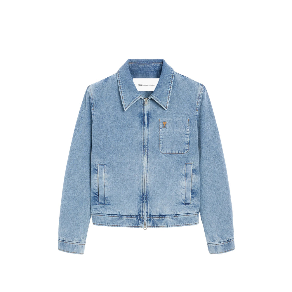 Ami Paris Blue Jackets - Denim Jackets Men