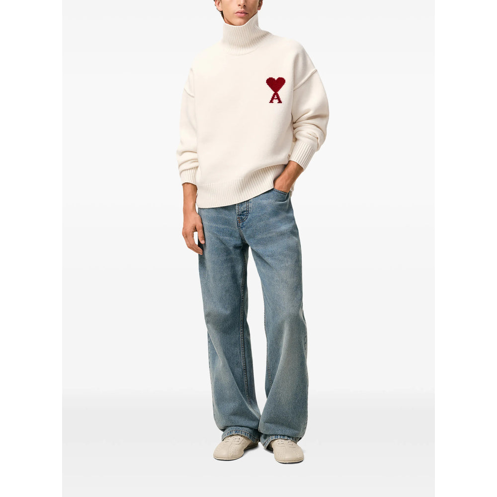 Ami Paris Neutrals Sweaters & Knitwear - Jumpers Men AMI PARIS