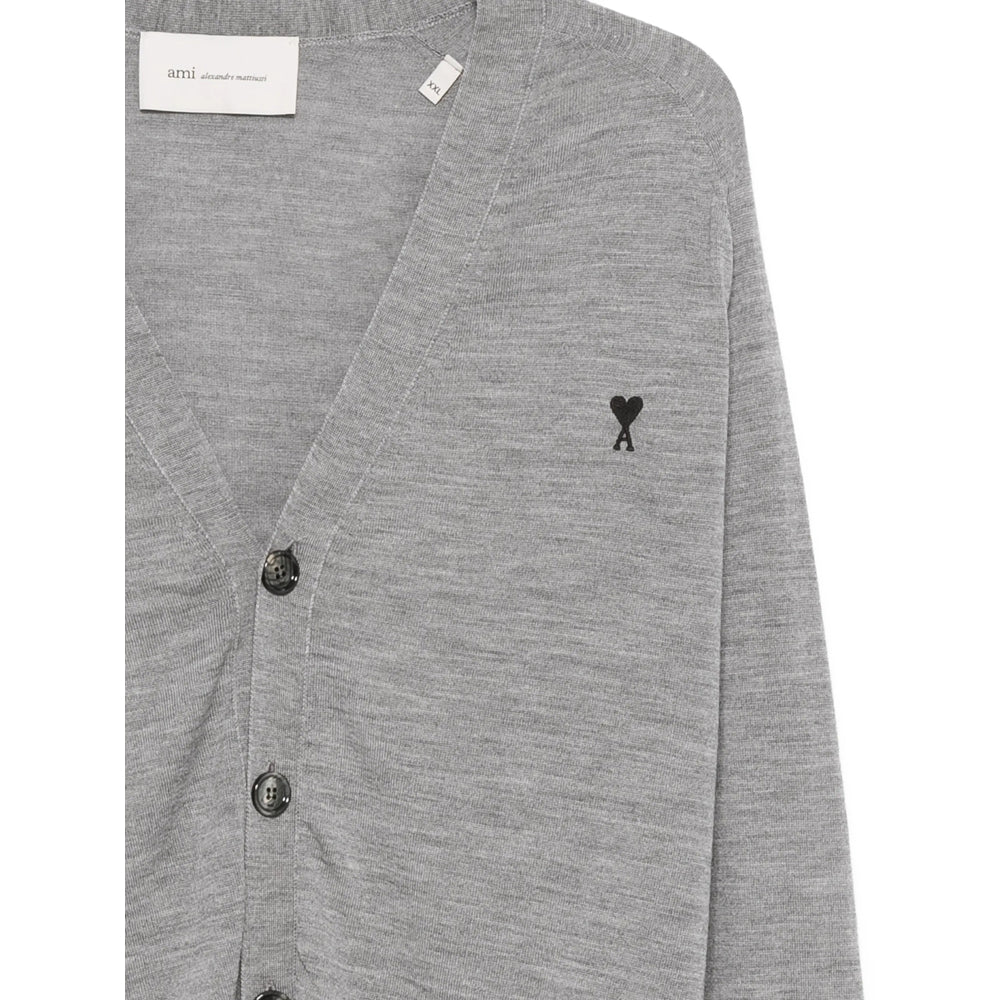 Ami Paris Grey Sweaters & Knitwear - Cardigans Men AMI PARIS