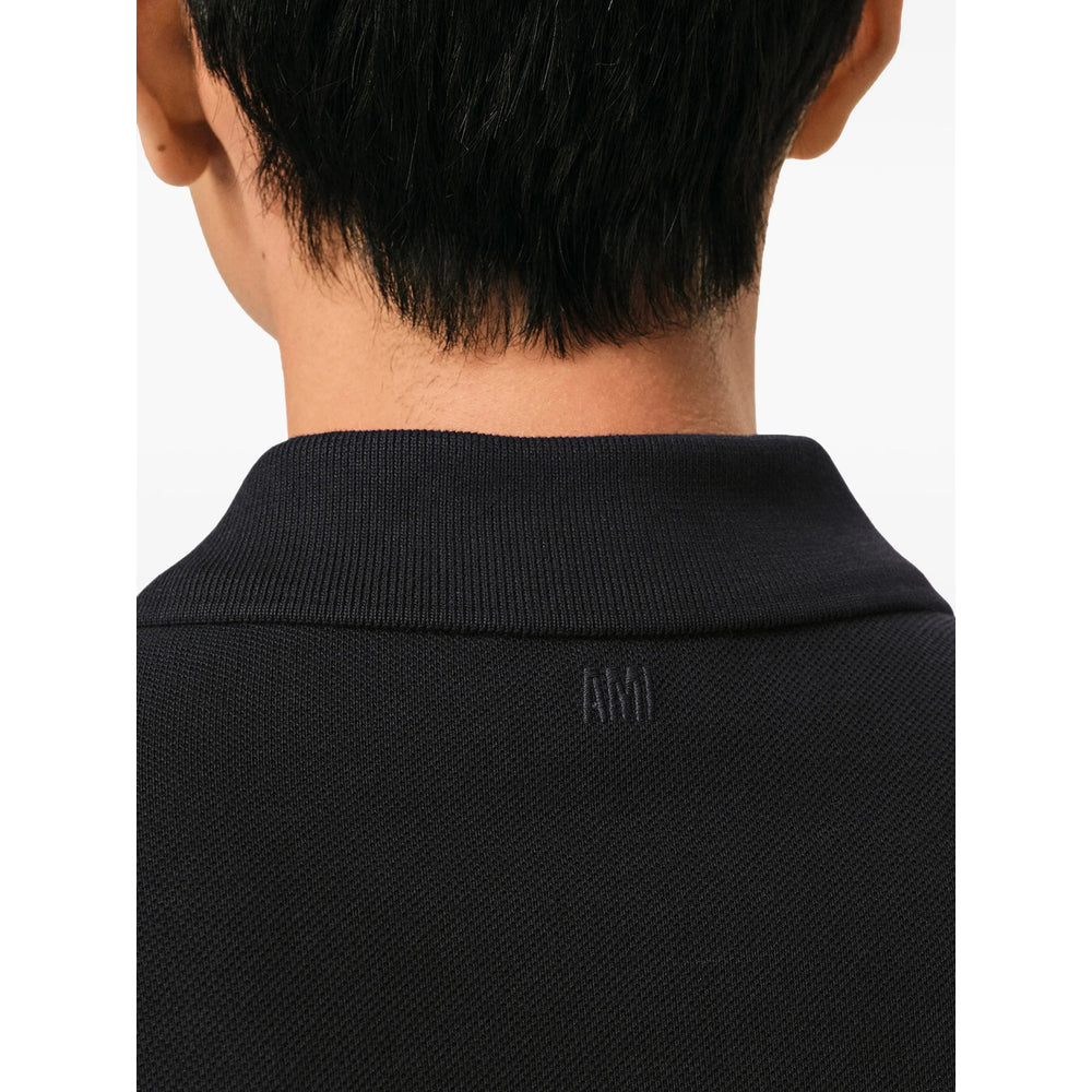 Ami Paris Black Polo Shirts Men