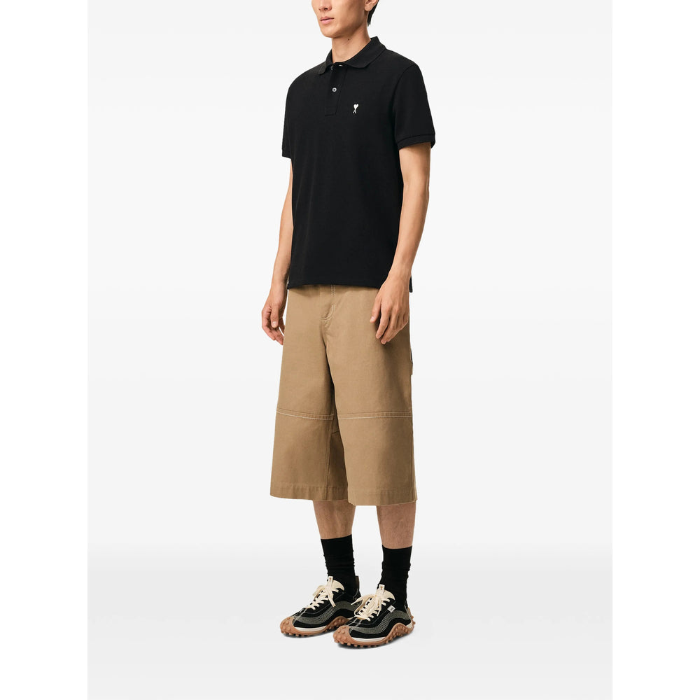 Ami Paris Black Polo Shirts Men