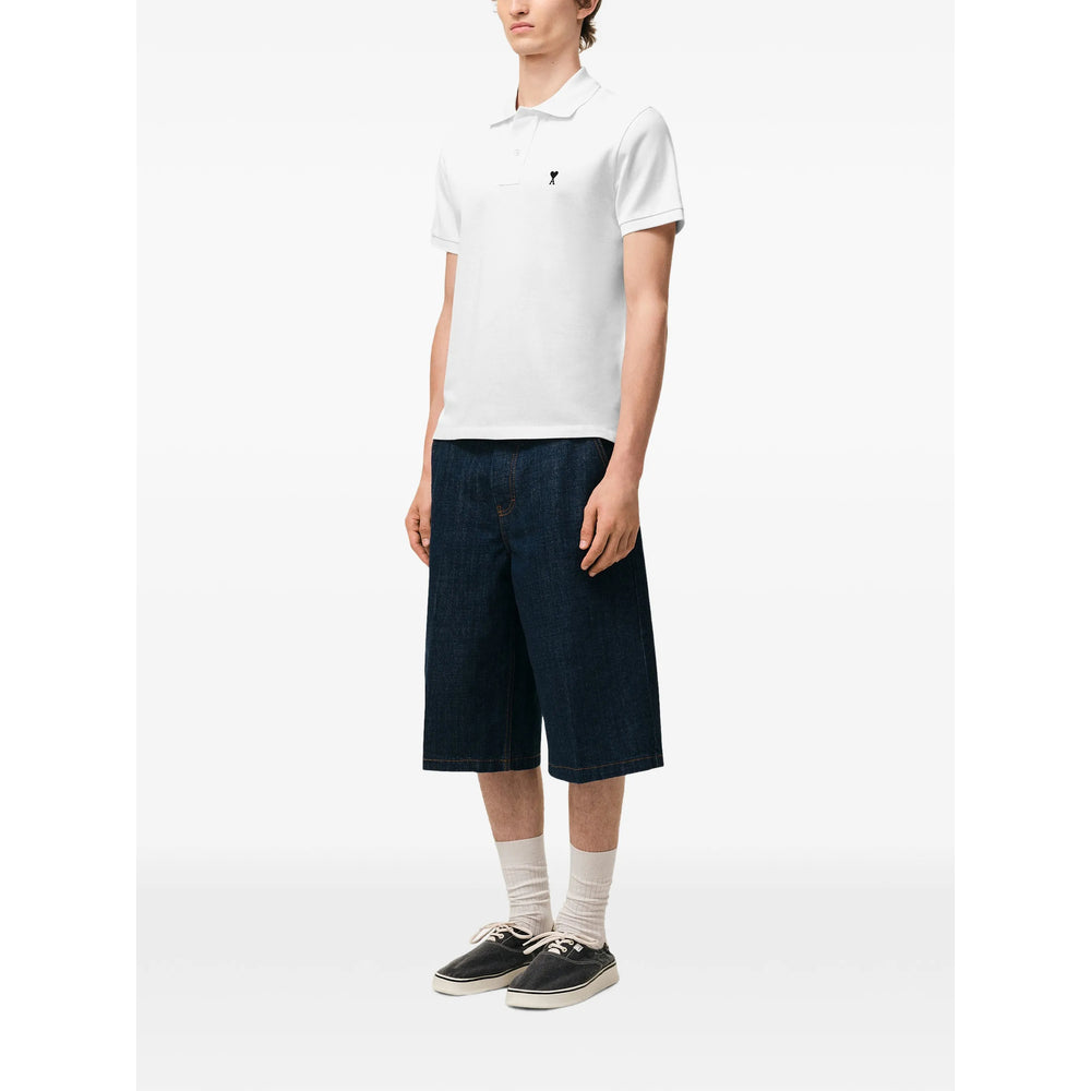 Ami Paris White Polo Shirts Men AMI PARIS