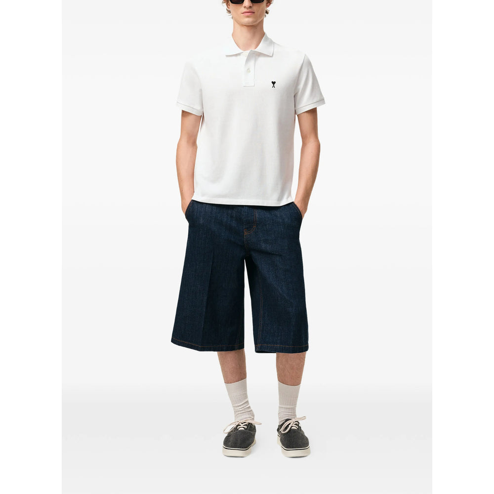 Ami Paris White Polo Shirts Men AMI PARIS