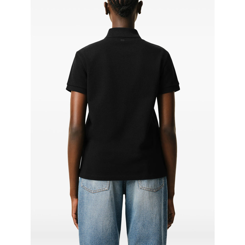 Ami Paris Black Polo Shirts Men AMI PARIS