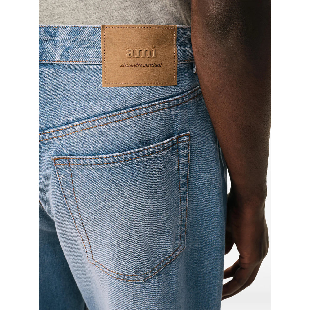 Ami Paris Blue Denim - Wide-Leg Jeans Men