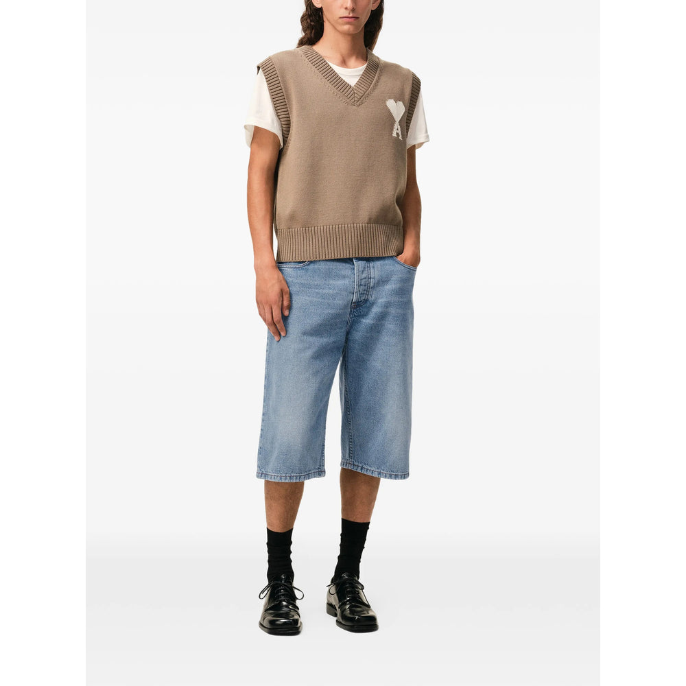 Ami Paris Blue Shorts - Denim Shorts Men