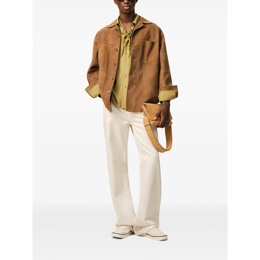 Ami Paris Brown Jackets - Leather Jackets Men AMI PARIS