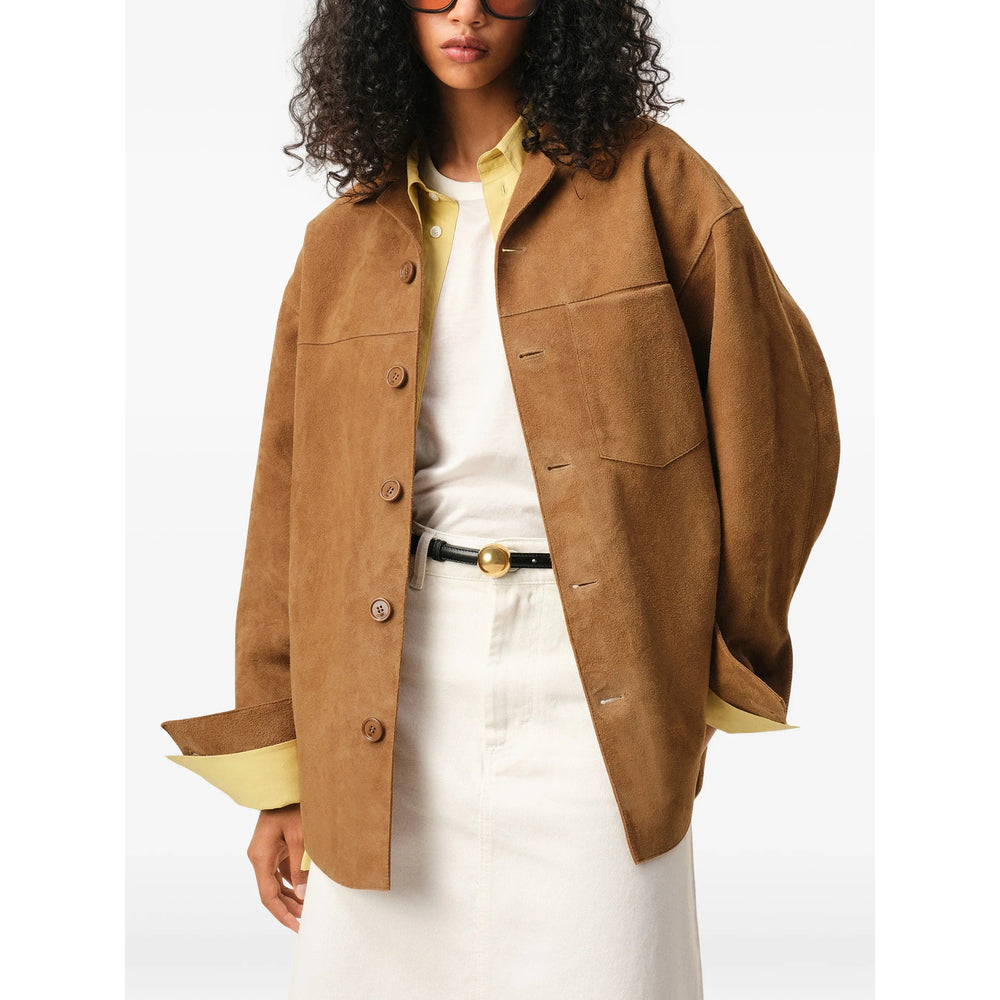 Ami Paris Brown Jackets - Leather Jackets Men AMI PARIS