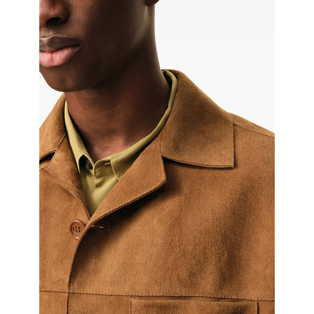 Ami Paris Brown Jackets - Leather Jackets Men AMI PARIS