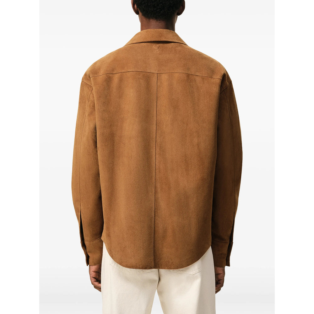 Ami Paris Brown Jackets - Leather Jackets Men AMI PARIS