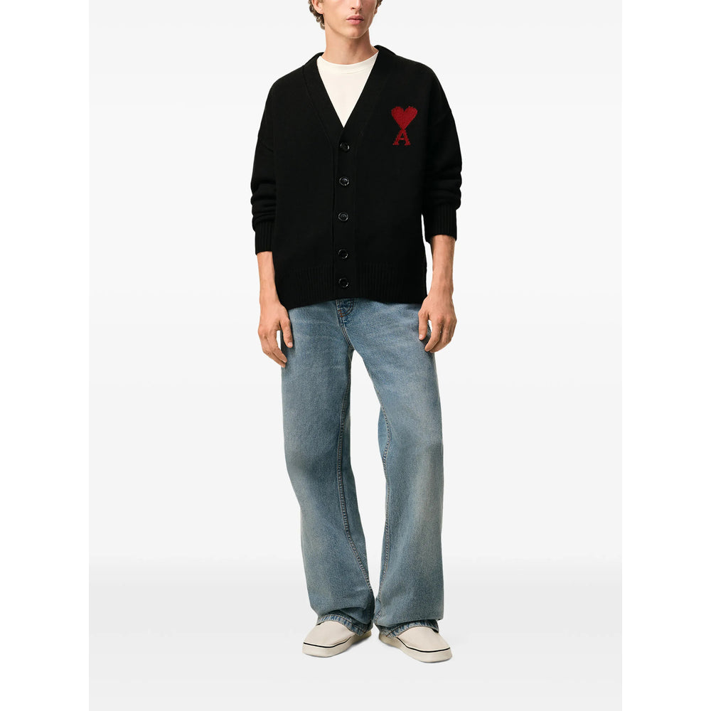 Ami Paris Black Sweaters & Knitwear - Cardigans Men AMI PARIS