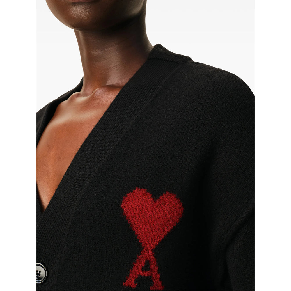 Ami Paris Black Sweaters & Knitwear - Cardigans Men AMI PARIS