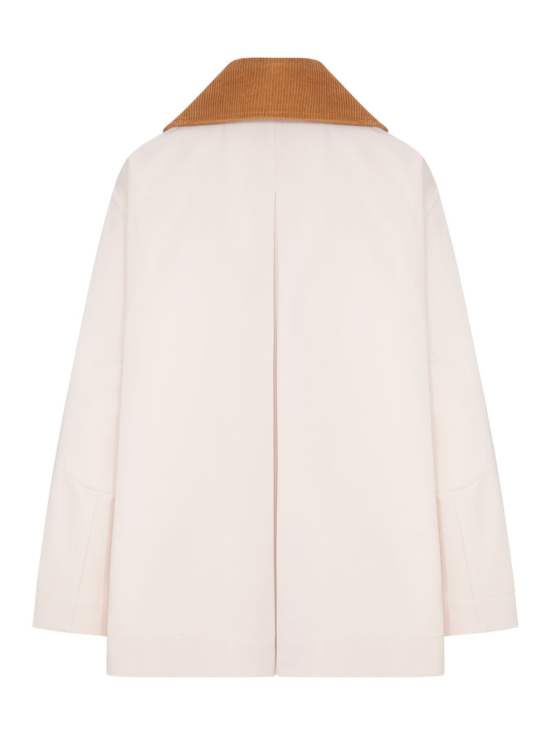 Ganni Women Pink Twill Jacket With Corduroy Collar GANNI