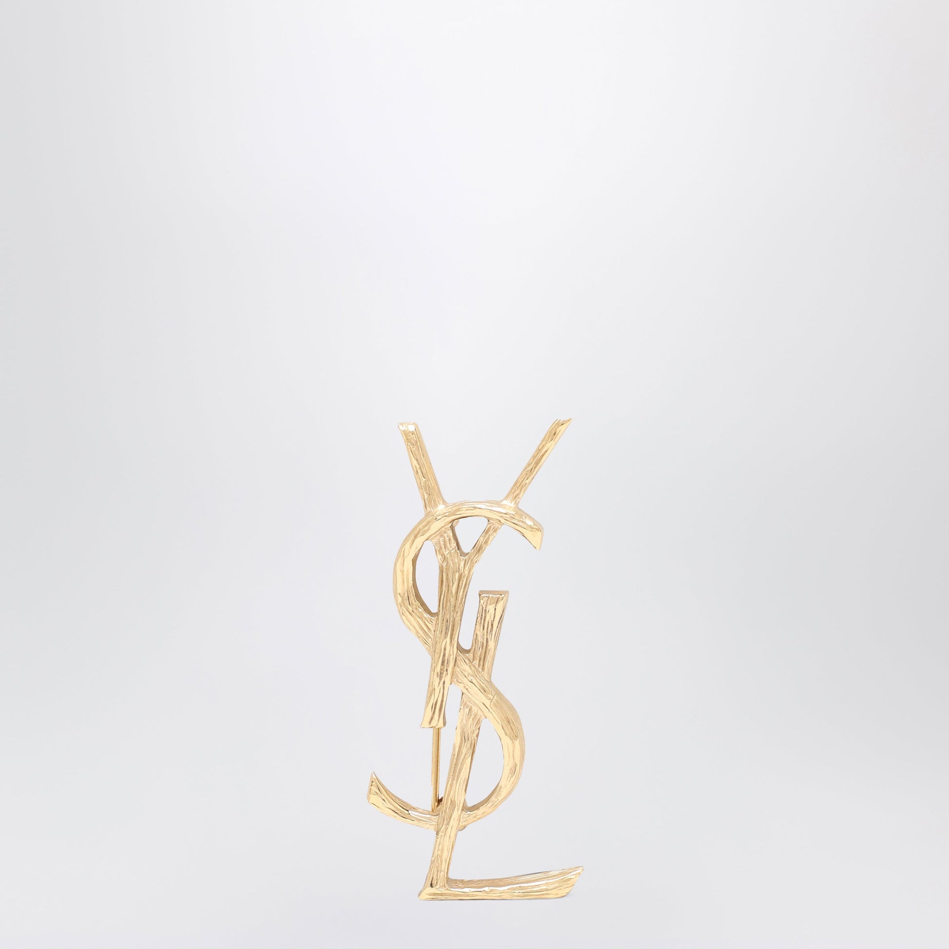 Saint Laurent Cassandre Brooch With Engraved Design Women SAINT LAURENT