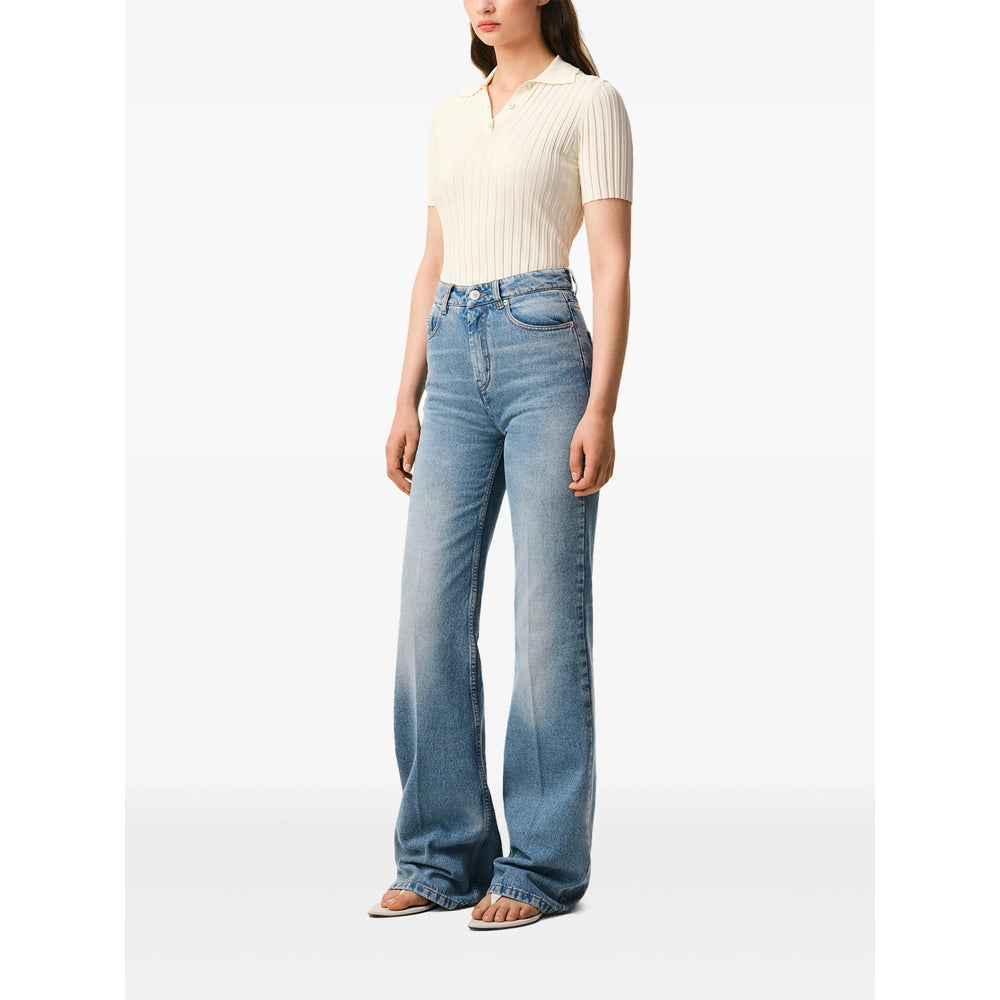 Ami Paris Blue Denim - Straight-Leg Jeans Women AMI PARIS