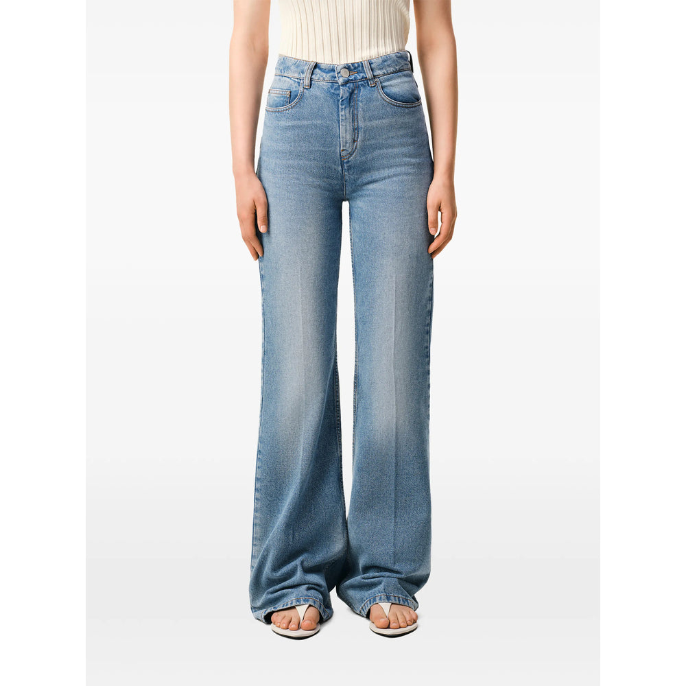 Ami Paris Blue Denim - Straight-Leg Jeans Women AMI PARIS