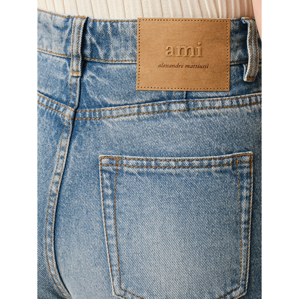 Ami Paris Blue Denim - Straight-Leg Jeans Women AMI PARIS