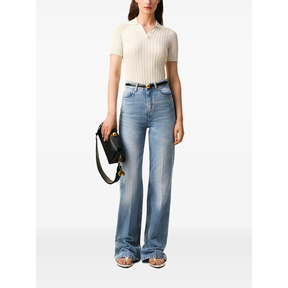 Ami Paris Blue Denim - Straight-Leg Jeans Women AMI PARIS