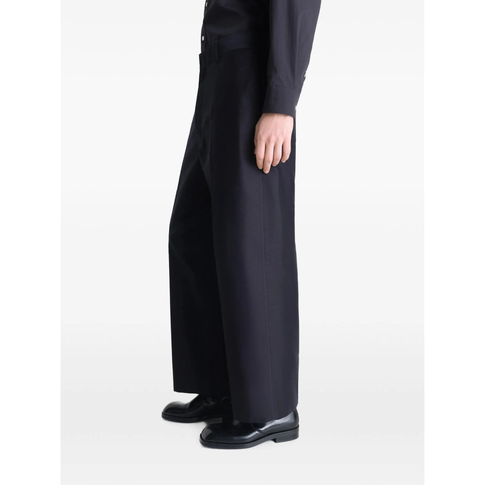 Lemaire Black Trousers - Wide-Leg Trousers Men LEMAIRE