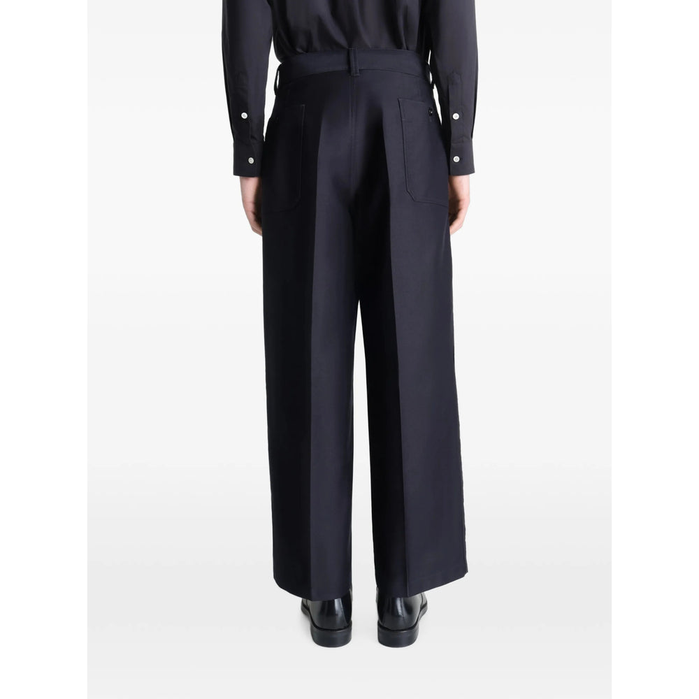 Lemaire Black Trousers - Wide-Leg Trousers Men LEMAIRE