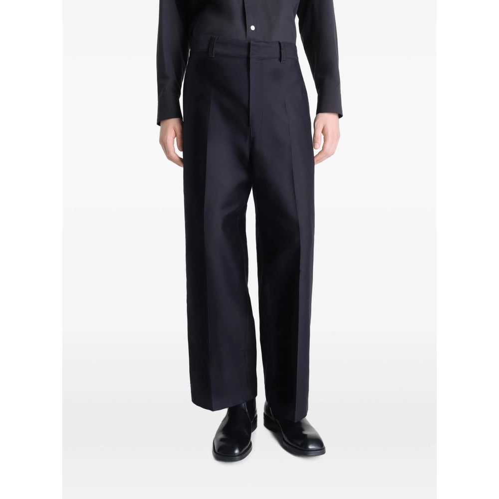 Lemaire Black Trousers - Wide-Leg Trousers Men LEMAIRE
