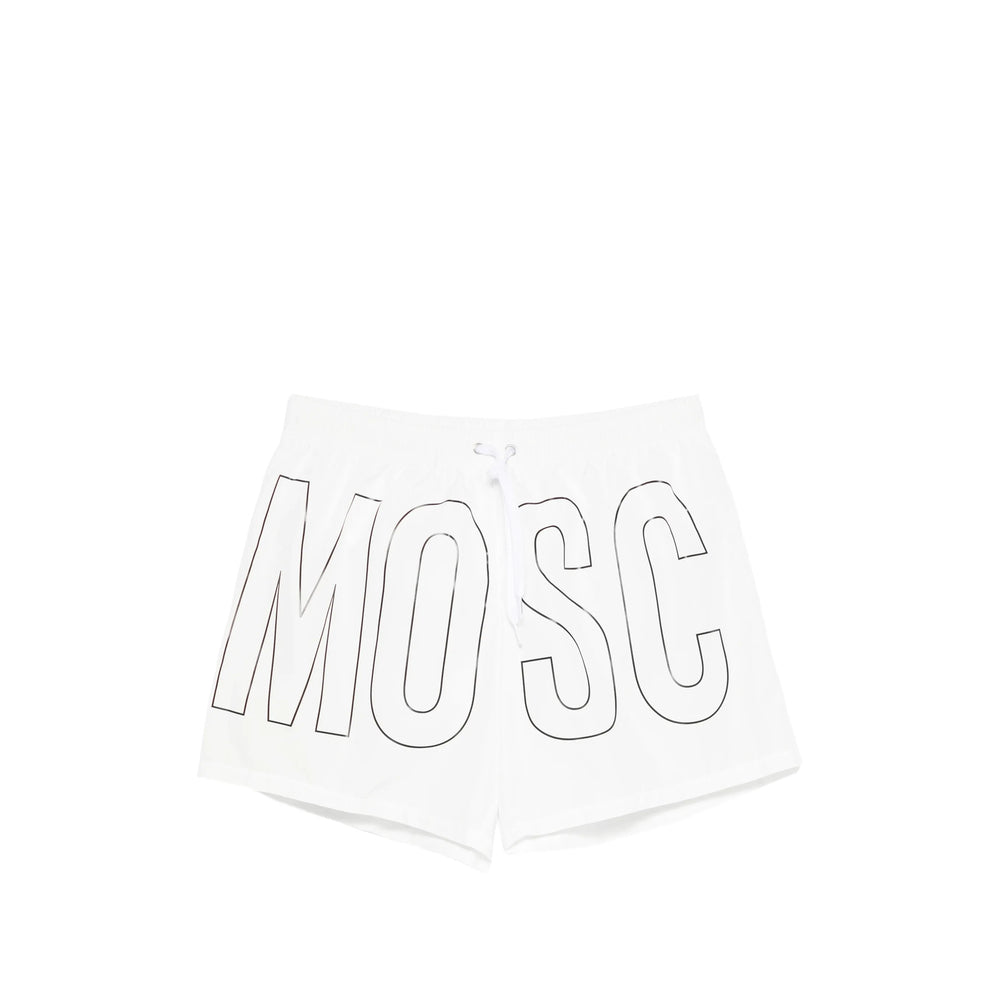 Moschino White Beachwear - Swim Shorts Men MOSCHINO