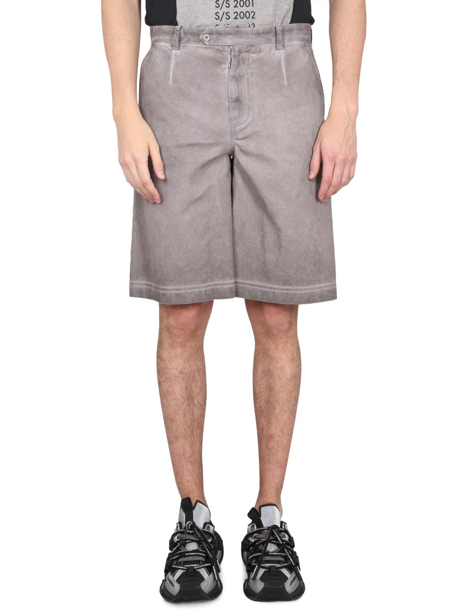 Dolce & Gabbana Men Bermuda Shorts With Logo Plaque DOLCE & GABBANA