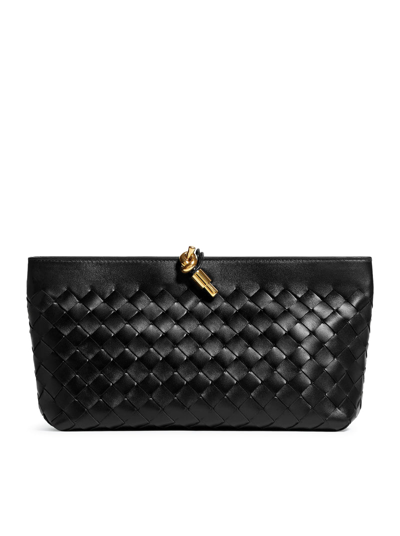 Bottega Veneta Women Woven Nappa Clutch With Distinctive Knot Detail BOTTEGA VENETA