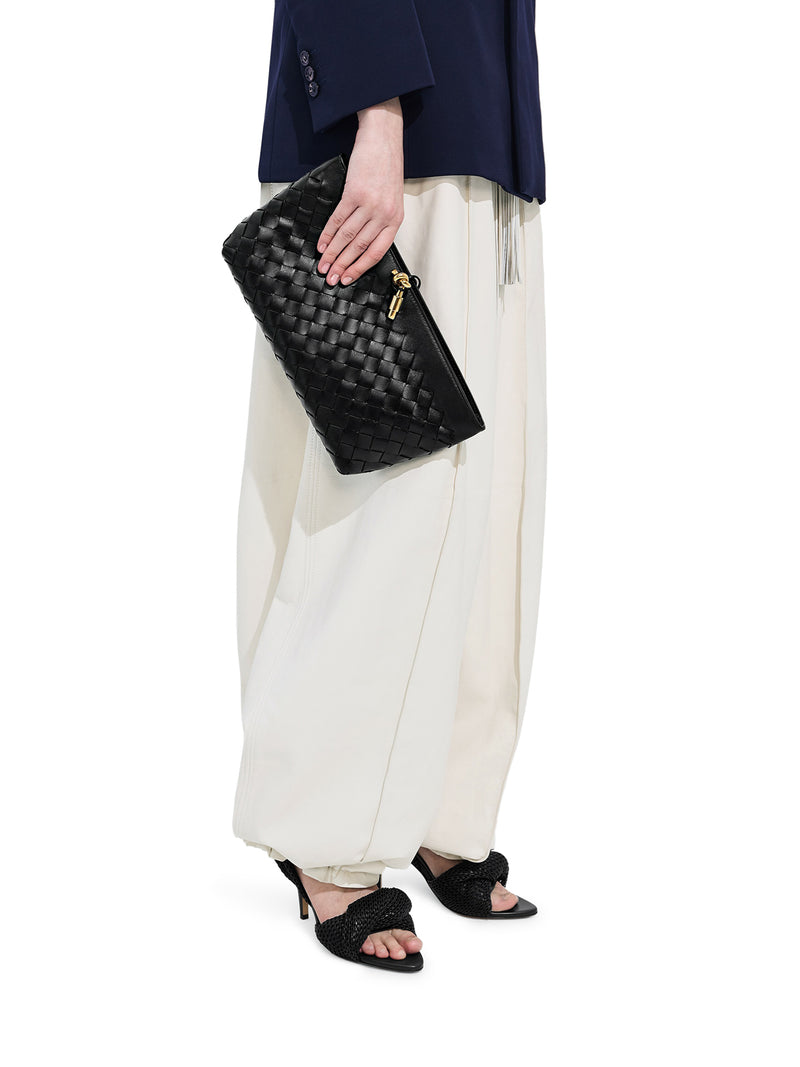 Bottega Veneta Women Woven Nappa Clutch With Distinctive Knot Detail BOTTEGA VENETA