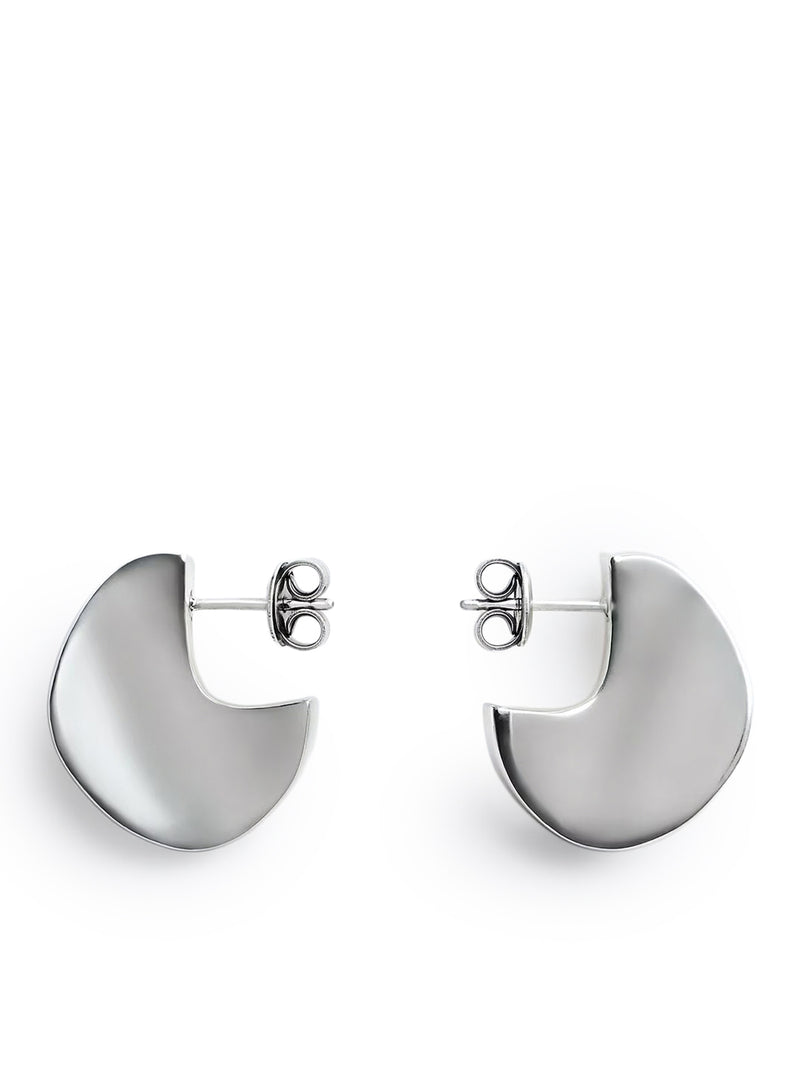 Bottega Veneta Women Small Disc Silver Earrings BOTTEGA VENETA