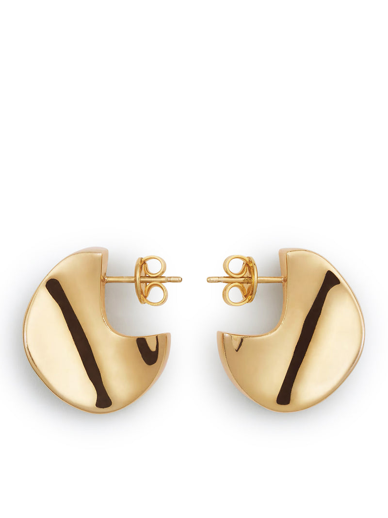 Bottega Veneta Women Sculptural And Curved Earrings With Gold Finish BOTTEGA VENETA