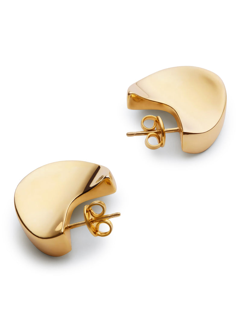 Bottega Veneta Women Sculptural And Curved Earrings With Gold Finish BOTTEGA VENETA