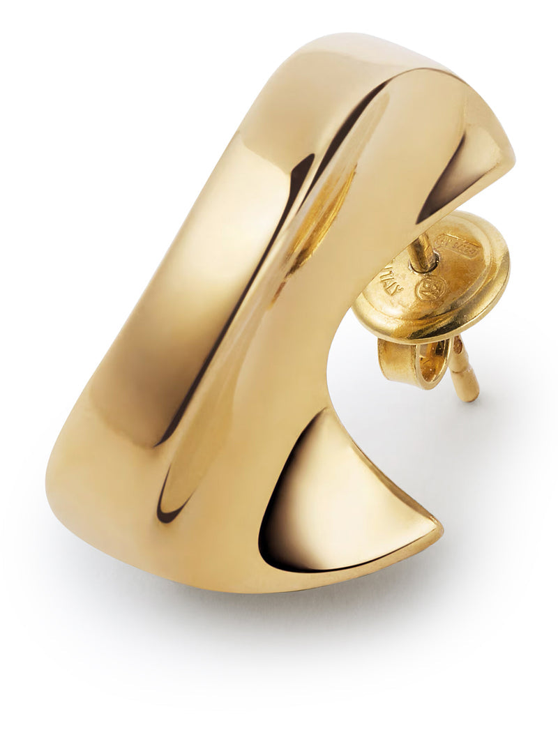 Bottega Veneta Women Sculptural And Curved Earrings With Gold Finish BOTTEGA VENETA
