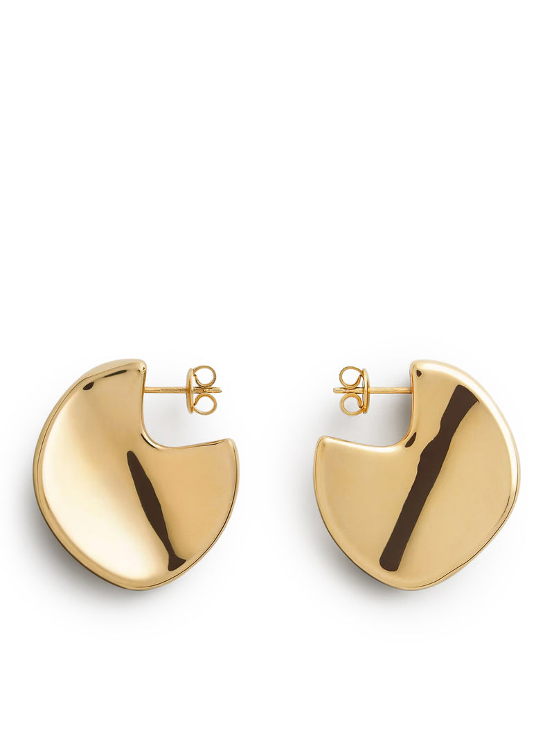 Bottega Veneta Women Geometric Design Silver Earrings With Gold Finish BOTTEGA VENETA