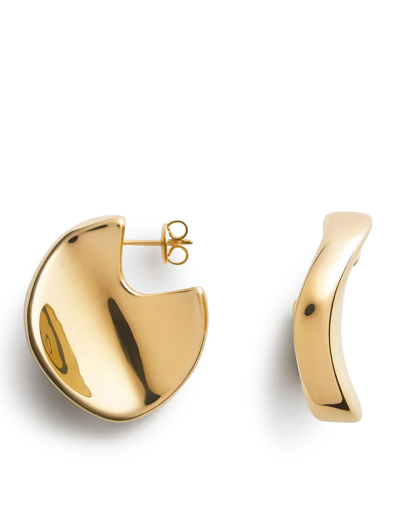 Bottega Veneta Women Geometric Design Silver Earrings With Gold Finish BOTTEGA VENETA