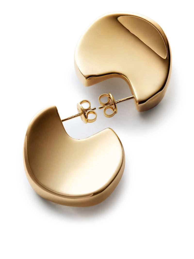 Bottega Veneta Women Geometric Design Silver Earrings With Gold Finish BOTTEGA VENETA