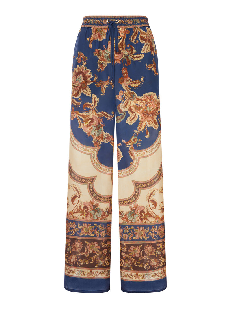 Zimmermann Women Aster Wide Leg Printed Silk Trousers ZIMMERMANN
