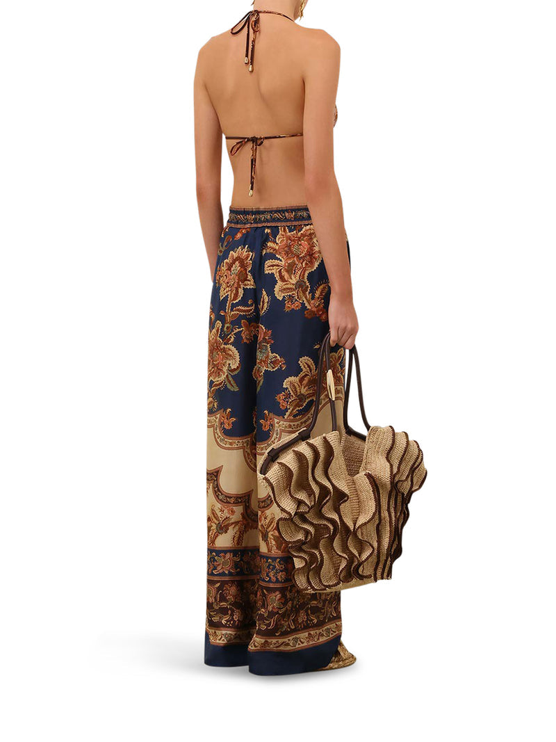 Zimmermann Women Aster Wide Leg Printed Silk Trousers ZIMMERMANN