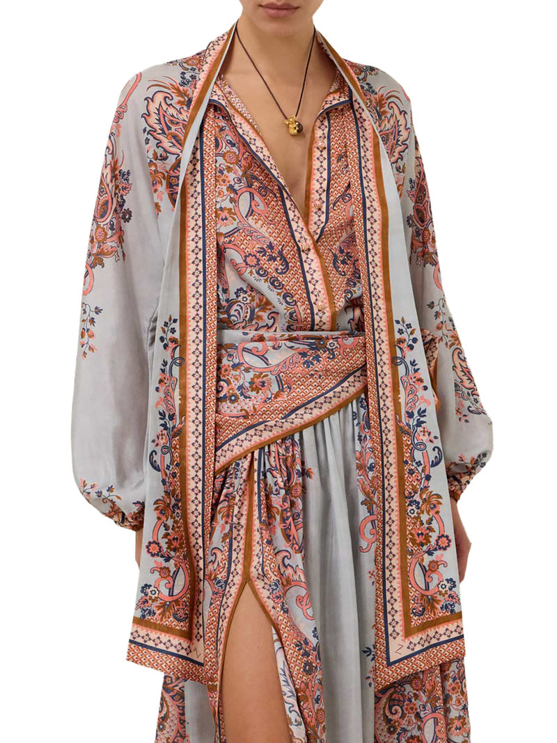 Zimmermann Women Aster Blouse With Neck Bow In Pure Silk ZIMMERMANN