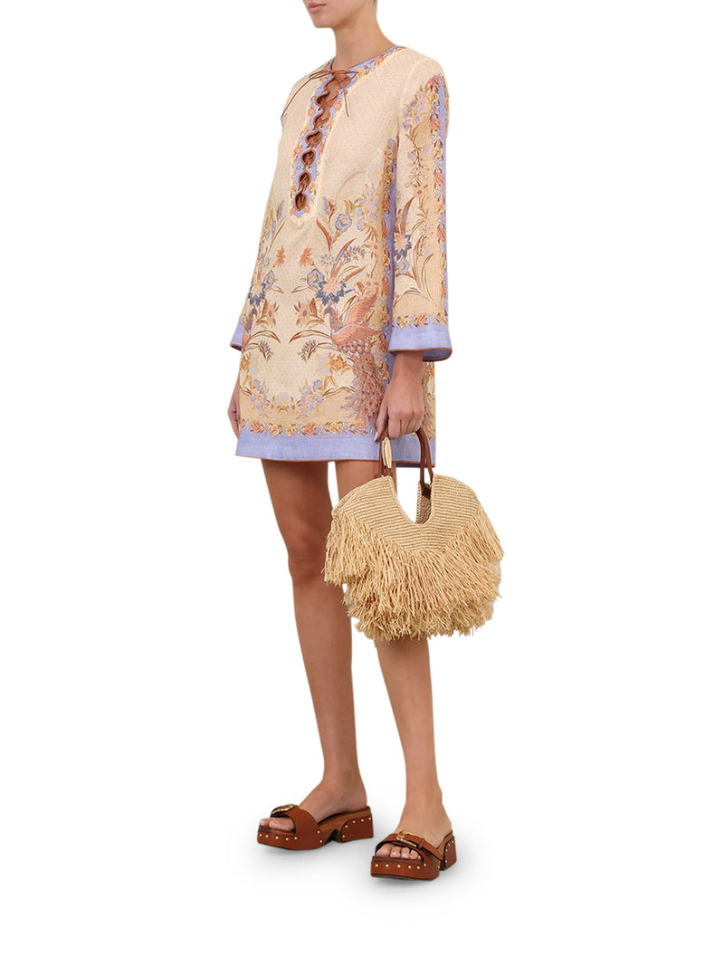 Zimmermann Women Indra Linen Mini Tunic Dress ZIMMERMANN