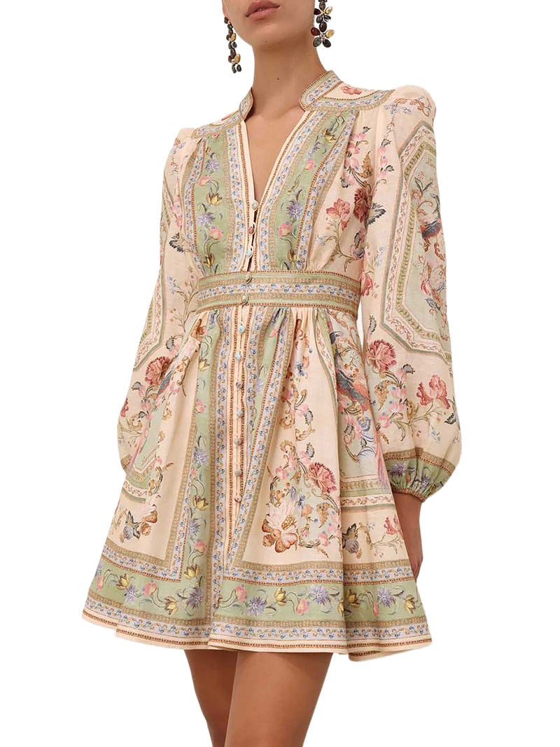 Zimmermann Women Roselight Low-Cut Mini Dress ZIMMERMANN